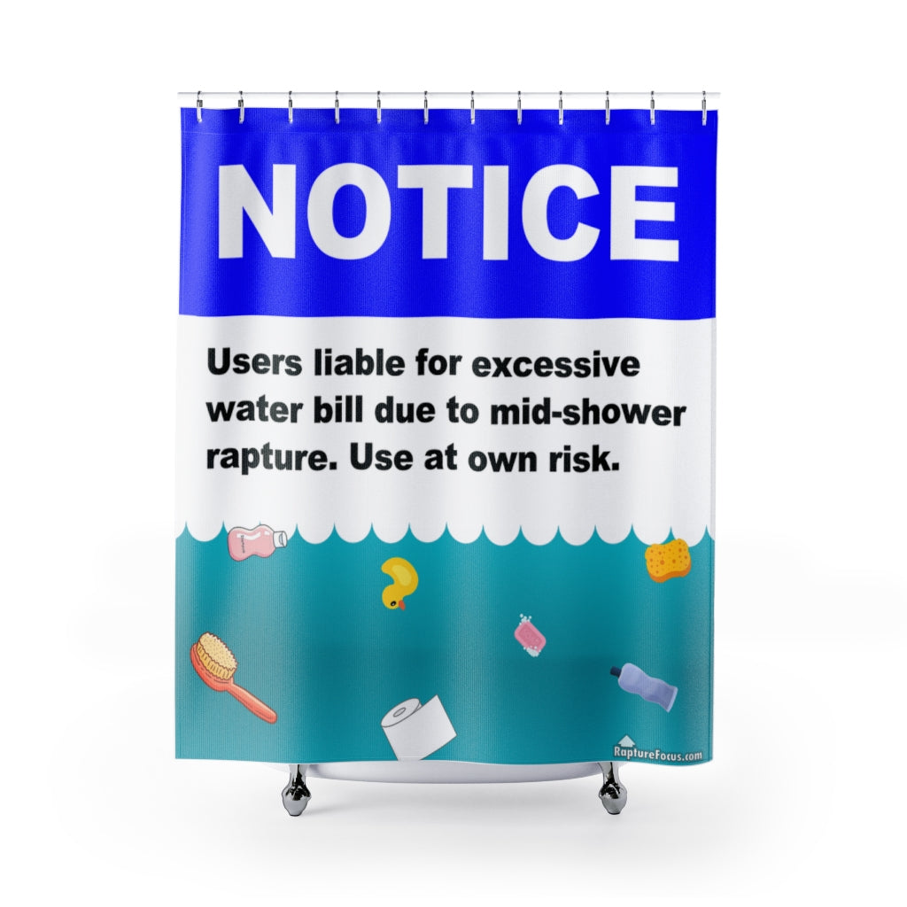 &quot;Water Bill&quot; Funny Rapture Shower Curtain